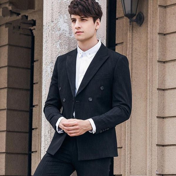 men's suits & blazers 2021 autumn winter fashion formal handsome suit jacket slim business wedding dress stage costumes, White;black
men's suits & blazers 2021 autumn winter fashion formal handsome suit jacket slim business wedding dress stage costumes, White;black