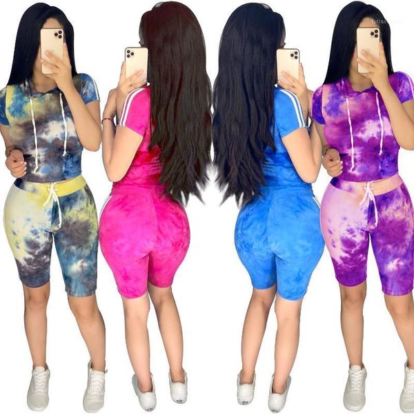 cutubly tie dye fitness two pieces sets for women 2021 summer short sleeve hooded and casual knee female piece women's tracksuits, Gray
cutubly tie dye fitness two pieces sets for women 2021 summer short sleeve hooded and casual knee female piece women's tracksuits, Gray