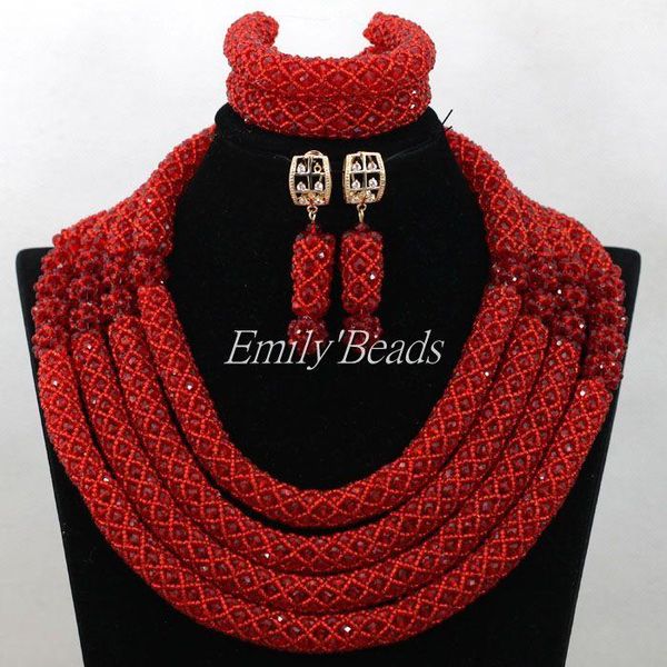 earrings & necklace charming african red beads jewelry set bridal nigerian wedding aij961, Silver
earrings & necklace charming african red beads jewelry set bridal nigerian wedding aij961, Silver