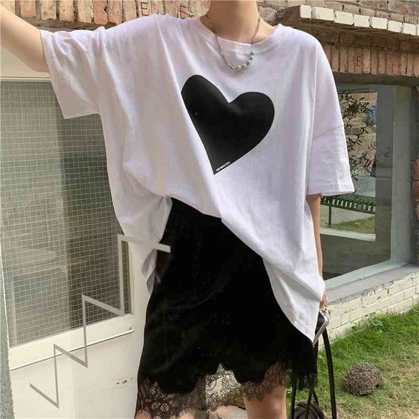 women's t-shirt heart print summer korean fashion white t shirt women short sleeve tees black cute ulzzang cotton tshirt
women's t-shirt heart print summer korean fashion white t shirt women short sleeve tees black cute ulzzang cotton tshirt