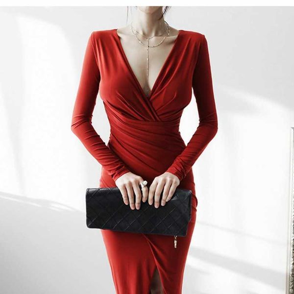 long sleeve bodycon spring bandage dres cotton elastic elegant es white black red female red 210601, Black;gray
long sleeve bodycon spring bandage dres cotton elastic elegant es white black red female red 210601, Black;gray