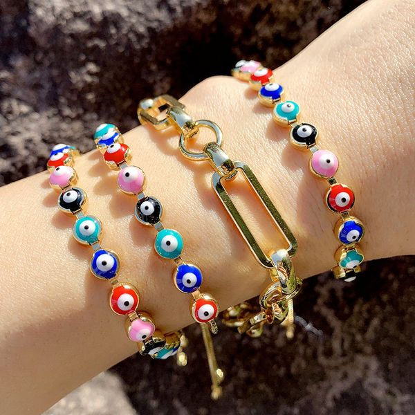 new accessories bohemian color devil's eye women's adjustable bracelet brc64, Golden;silver
new accessories bohemian color devil's eye women's adjustable bracelet brc64, Golden;silver