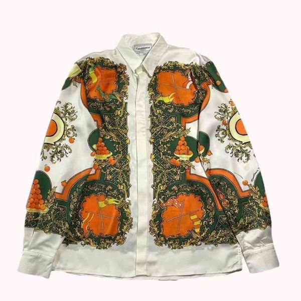 casablanc les orange flag printed silk long sleeve shirt for men and women loose stylish shirts, White;black
casablanc les orange flag printed silk long sleeve shirt for men and women loose stylish shirts, White;black