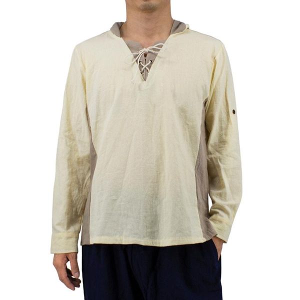 men's casual shirts beige cotton long sleeve lace up steampunk hooded shirt gothic clothes men vintage medieval halloween pirate cospla, White;black
men's casual shirts beige cotton long sleeve lace up steampunk hooded shirt gothic clothes men vintage medieval halloween pirate cospla, White;black