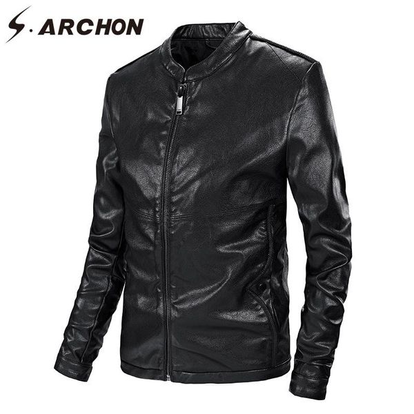 men's jackets s.archon pu leather motorcycle men casual stand collar windproof pilot jacket male thin slim fit fashion outerwear coat, Black;brown
men's jackets s.archon pu leather motorcycle men casual stand collar windproof pilot jacket male thin slim fit fashion outerwear coat, Black;brown