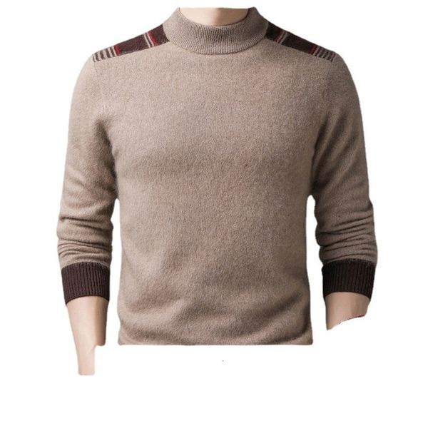 men's winter pure color slim fit half high neck men's fashion trend thickened warm sweater men, Black
men's winter pure color slim fit half high neck men's fashion trend thickened warm sweater men, Black