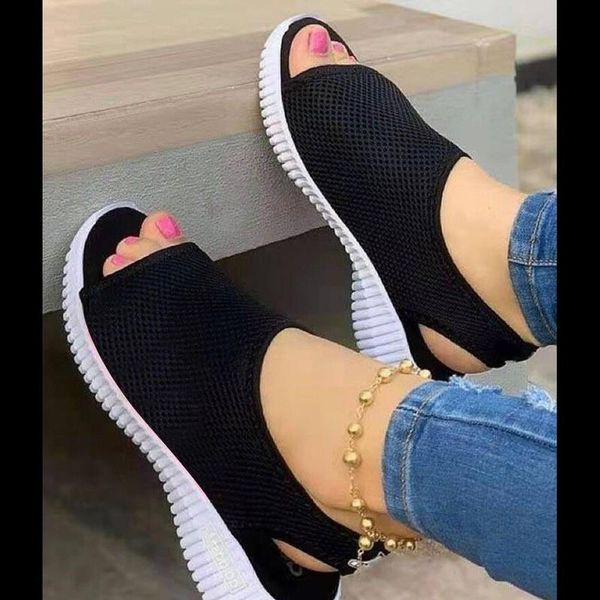 sandals women fashion women's 2021 casual pure color knitted mesh printed flat-bottom comfortable trend all-match, Black
sandals women fashion women's 2021 casual pure color knitted mesh printed flat-bottom comfortable trend all-match, Black