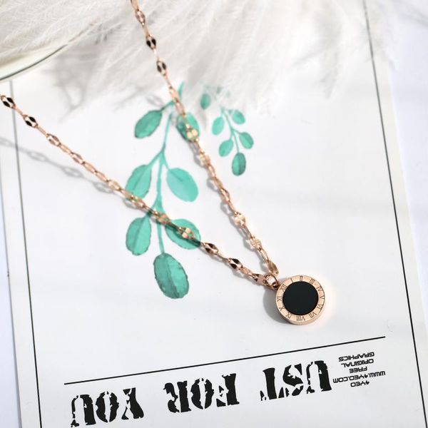 pendant necklaces yun ruo rose gold two-sided roman number necklace fashion titanium steel jewelry woman gift never fade drop, Silver
pendant necklaces yun ruo rose gold two-sided roman number necklace fashion titanium steel jewelry woman gift never fade drop, Silver