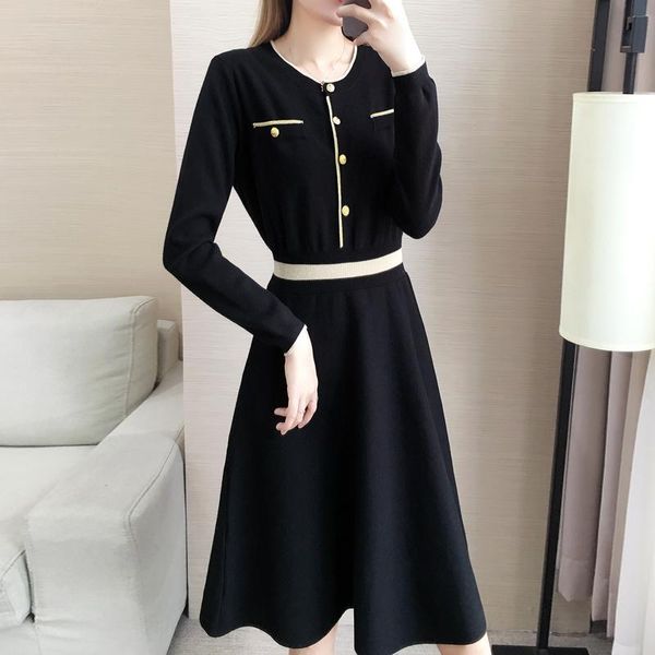 casual dresses 2021 long knitted dress women slim a-line elegant office ladies sweater vintage spring autumn female vestidos, Black;gray
casual dresses 2021 long knitted dress women slim a-line elegant office ladies sweater vintage spring autumn female vestidos, Black;gray