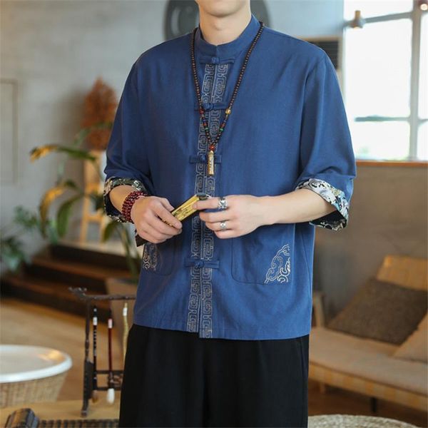 chinese tang suit men traditional short sleeve cardigan jacket embroidery shirts summer loose plus size man hanfu blouse ethnic clothing, Red
chinese tang suit men traditional short sleeve cardigan jacket embroidery shirts summer loose plus size man hanfu blouse ethnic clothing, Red