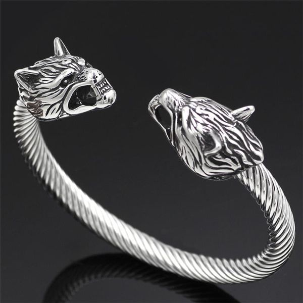 bangle viking stainless steel wolf head bracelet vintage solid dragon bangles men's wristband cuff nordic fashion jewelry gift, Black
bangle viking stainless steel wolf head bracelet vintage solid dragon bangles men's wristband cuff nordic fashion jewelry gift, Black