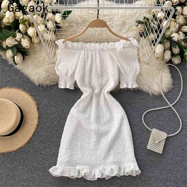 woman dress summer sweet slash neck puff sleeve edible tree fungus mini dresses korean chic wild solid vestidos 210531, Black;gray
woman dress summer sweet slash neck puff sleeve edible tree fungus mini dresses korean chic wild solid vestidos 210531, Black;gray