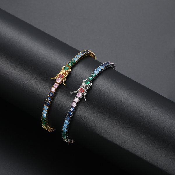 3mm wide hip hop bling iced out 1 row multicolor cz stone tennis link chain bracelets for women men rapper jewelry, Black
3mm wide hip hop bling iced out 1 row multicolor cz stone tennis link chain bracelets for women men rapper jewelry, Black