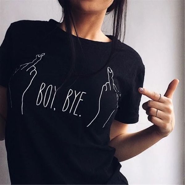 women's t-shirt zsiibo boy bye middle finger personality street leisure punk wind funny student youth summer cotton t-shirt wt1, White
women's t-shirt zsiibo boy bye middle finger personality street leisure punk wind funny student youth summer cotton t-shirt wt1, White