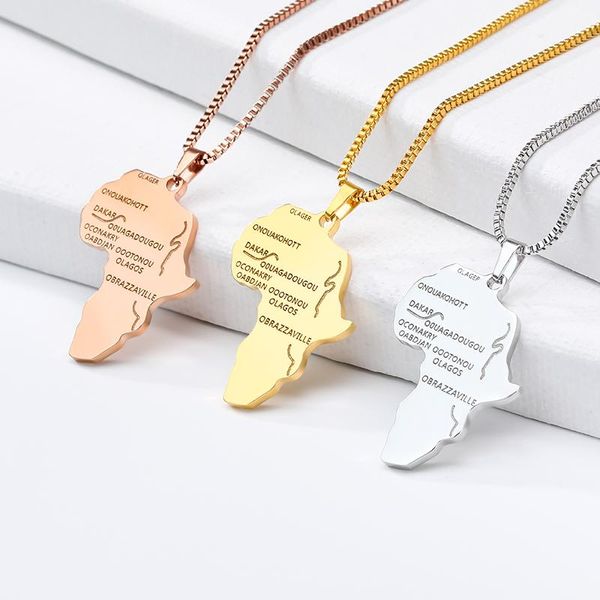 pendant necklaces trendy hip hop africa map necklace stainless steel box chain rose gold ethiopian jewelry women men hometown gift drop, Silver
pendant necklaces trendy hip hop africa map necklace stainless steel box chain rose gold ethiopian jewelry women men hometown gift drop, Silver
