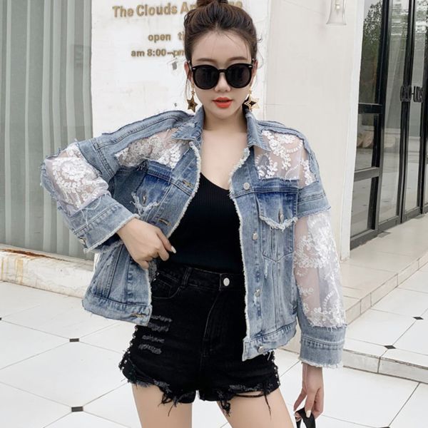 perspective jacket ladies denim coat summer long sleeve large size jeans jackets women loose lace stitching 210510, Black;brown
perspective jacket ladies denim coat summer long sleeve large size jeans jackets women loose lace stitching 210510, Black;brown