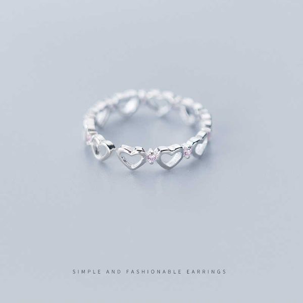 fashion stackable hearts pink crystal ring for women pure 925 sterling silver open adjustable finger fine jewelry 210707
fashion stackable hearts pink crystal ring for women pure 925 sterling silver open adjustable finger fine jewelry 210707