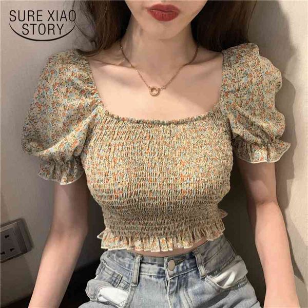 stretchy shirt summer sweet ruffle square collar cropped blouses women short puff sleeve print chiffon crop for girls 10157 210528, White
stretchy shirt summer sweet ruffle square collar cropped blouses women short puff sleeve print chiffon crop for girls 10157 210528, White
