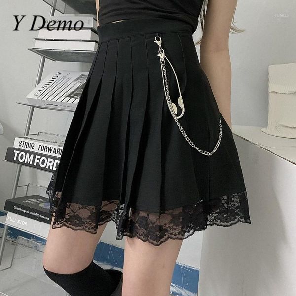 demo harajuku casual high waist women pleated skirt hiphop summer lace patchwork grunge a-line skirts, Black
demo harajuku casual high waist women pleated skirt hiphop summer lace patchwork grunge a-line skirts, Black
