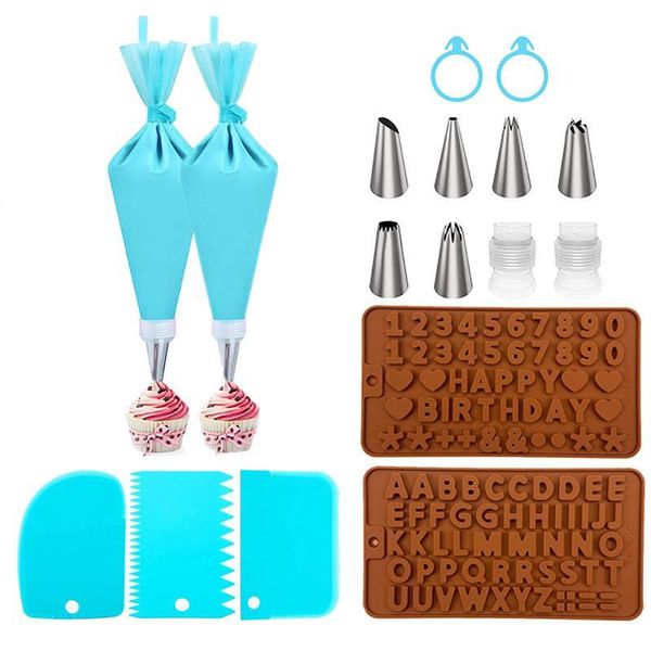 baking & pastry tools 15/17pcs/set silicone bag tips kitchen cake icing piping cream decorating reusable bags+6nozzle set
baking & pastry tools 15/17pcs/set silicone bag tips kitchen cake icing piping cream decorating reusable bags+6nozzle set