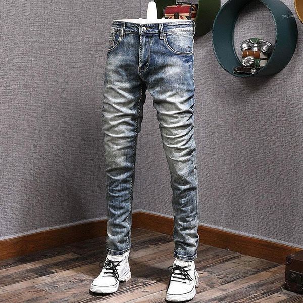 men's jeans men retro blue distressed elastic slim ripped vintage designer frayed casual denim pants italian style fashion
men's jeans men retro blue distressed elastic slim ripped vintage designer frayed casual denim pants italian style fashion