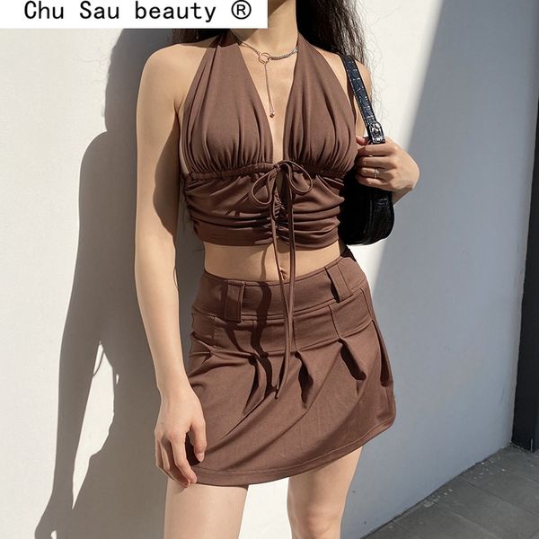 ins deep v-neck backless halter summer y2k ruched crop s tie up fashion tank streetwear female 210514, White
ins deep v-neck backless halter summer y2k ruched crop s tie up fashion tank streetwear female 210514, White