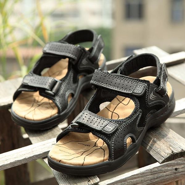 sandals classic men genuine leather male beach outdoor breathable soft comfortable slippers man, Black
sandals classic men genuine leather male beach outdoor breathable soft comfortable slippers man, Black