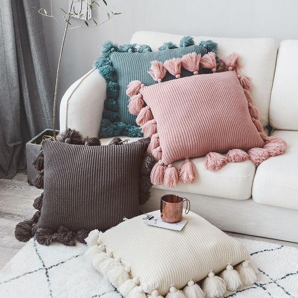 pillow case nordic style with tassle for sofa bed room home decorative 50*50cm knitted cushion cover solid
pillow case nordic style with tassle for sofa bed room home decorative 50*50cm knitted cushion cover solid