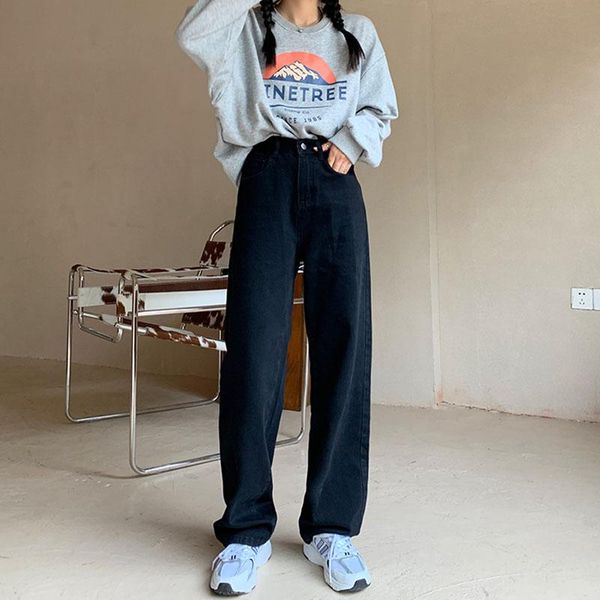jeans women denim black pockets harajuku straight slim high waist long trousers womens casual mom pants 2021 women's, Blue
jeans women denim black pockets harajuku straight slim high waist long trousers womens casual mom pants 2021 women's, Blue