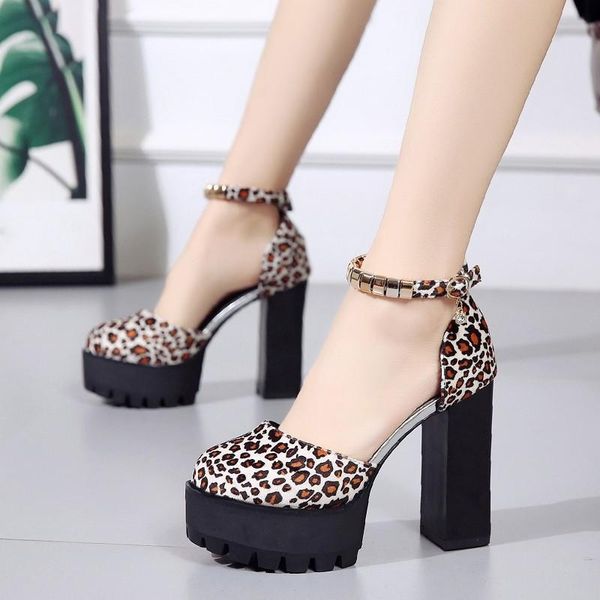 dress shoes leopard vogue nice women's overheight with leather buckle strap summer ladies thick block footwear 39, Black
dress shoes leopard vogue nice women's overheight with leather buckle strap summer ladies thick block footwear 39, Black