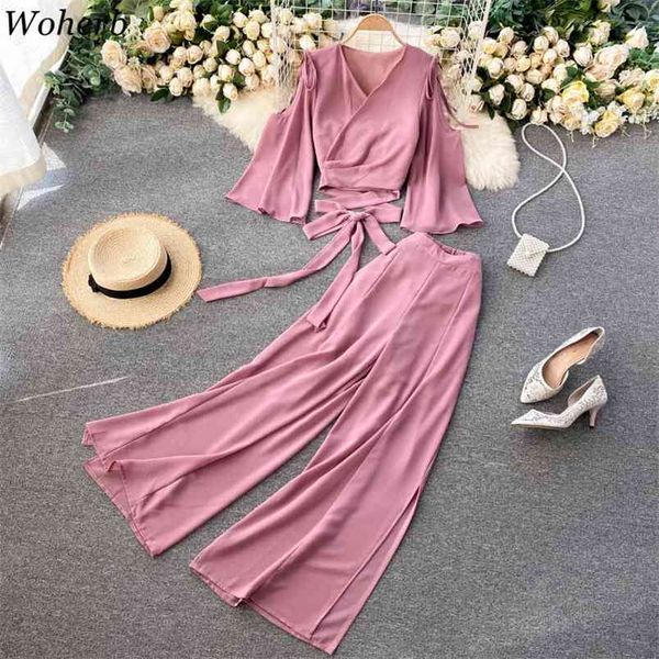 bandage cropped cardigan blouse women two pieces set wide leg high waist pants female summer elegant solid suit outfits 210519, White
bandage cropped cardigan blouse women two pieces set wide leg high waist pants female summer elegant solid suit outfits 210519, White