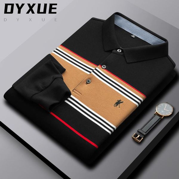men's polos grade 2021 fashion brand striped shirts for men cotton casual designer long sleeve business clothing, White;black
men's polos grade 2021 fashion brand striped shirts for men cotton casual designer long sleeve business clothing, White;black