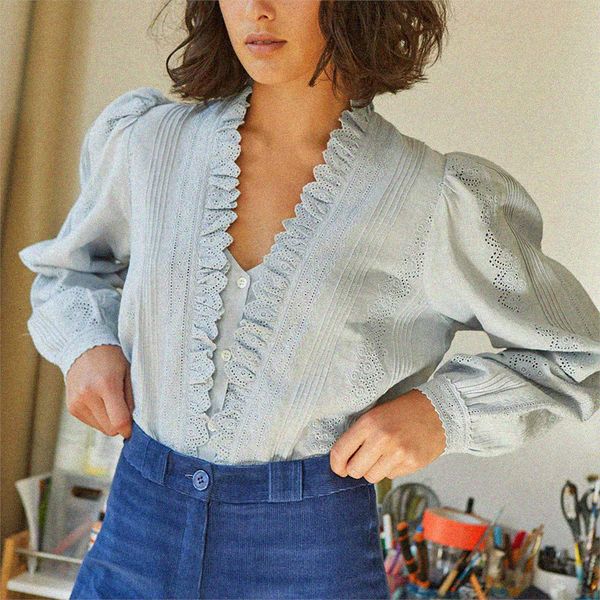 blouses lace ruffled blouse women manches bouffantes deep v neck button up patchwork shirt hollow out vintage chic shirts, White
blouses lace ruffled blouse women manches bouffantes deep v neck button up patchwork shirt hollow out vintage chic shirts, White