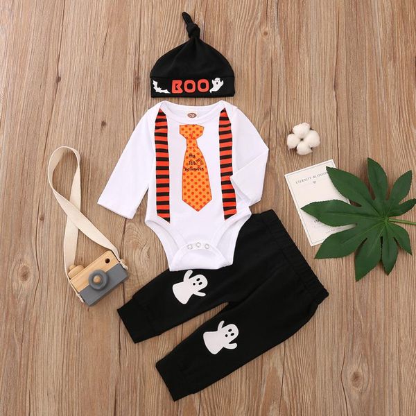 clothing sets 3pcs kids halloween clothes infant baby boys girls letter romper+ cartoon pants+hat outfits set, White
clothing sets 3pcs kids halloween clothes infant baby boys girls letter romper+ cartoon pants+hat outfits set, White