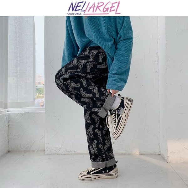 women's jeans nellargel women guns graphic baggy pants 2021 female winter korean fashion vintage denim trousers girl streetwear joggers, Blue
women's jeans nellargel women guns graphic baggy pants 2021 female winter korean fashion vintage denim trousers girl streetwear joggers, Blue