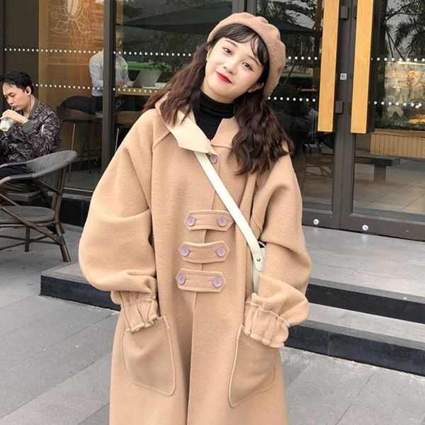 women's wool & blends 2021 women long patchwork woolen coat sweet hooded jacket chic stylish winter autumn, Black
women's wool & blends 2021 women long patchwork woolen coat sweet hooded jacket chic stylish winter autumn, Black