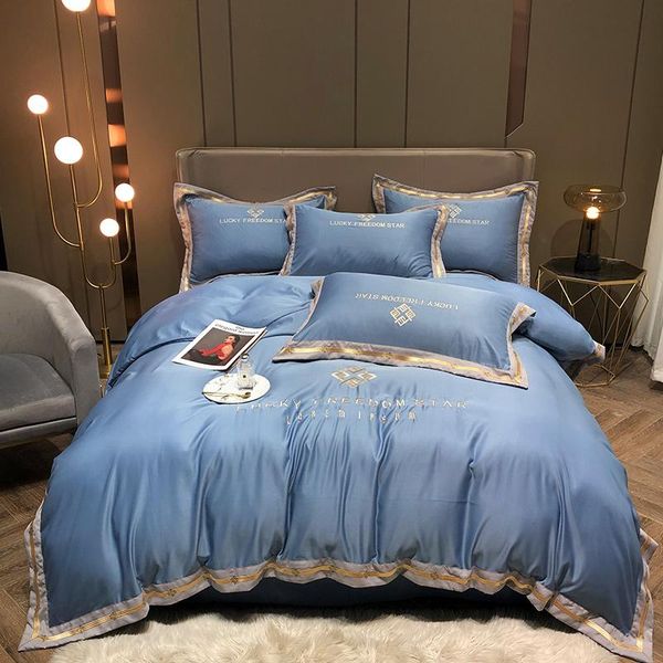 bedding sets luxury blue washed satin silky embroidery set double duvet cover bed linen fitted sheet pillowcases home textiles
bedding sets luxury blue washed satin silky embroidery set double duvet cover bed linen fitted sheet pillowcases home textiles