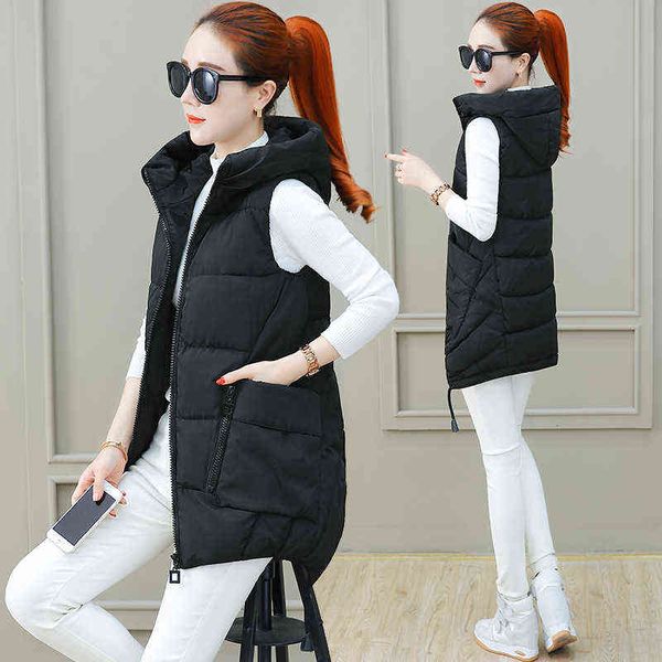 autumn and winter cotton vest women's korean slim hooded warm medium length with thin waistcoat, Black;white
autumn and winter cotton vest women's korean slim hooded warm medium length with thin waistcoat, Black;white