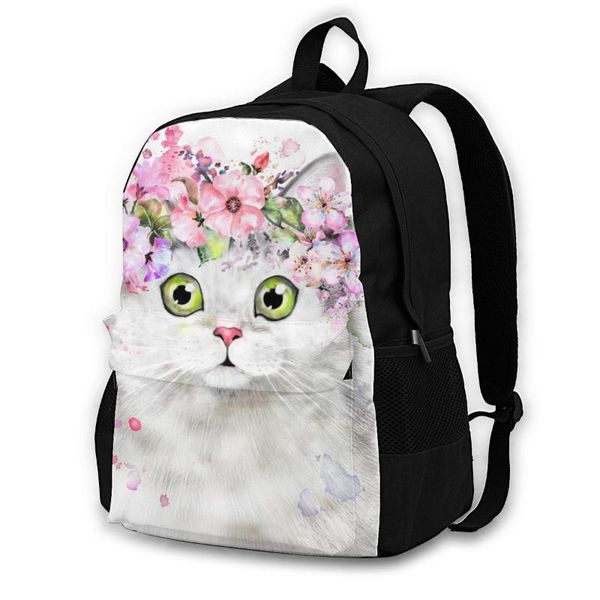 backpack lapwomen canvas school teenagers casual travel cute watercolor cat with flower wreath bags
backpack lapwomen canvas school teenagers casual travel cute watercolor cat with flower wreath bags
