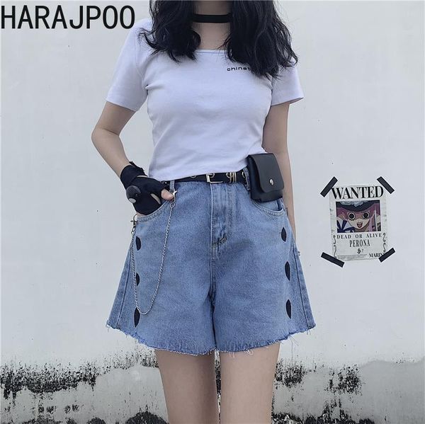 harajpoo women pant 2021 summer korean ins trendy harajuku bf style high-waist straight love embroidery burrs design short jeans women', Blue
harajpoo women pant 2021 summer korean ins trendy harajuku bf style high-waist straight love embroidery burrs design short jeans women', Blue