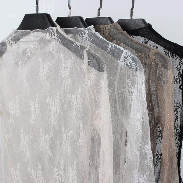 women's blouses & shirts lace shirt female 2021 spring perspective mesh bottoming long sleeves inside the fairy sweet half-high collar, White
women's blouses & shirts lace shirt female 2021 spring perspective mesh bottoming long sleeves inside the fairy sweet half-high collar, White