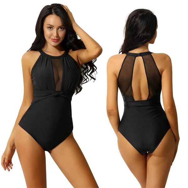 2021 women sleeveless beachwear one piece swimsuit v neck plunge mesh ruched monokini tummy control swimwear, White;black
2021 women sleeveless beachwear one piece swimsuit v neck plunge mesh ruched monokini tummy control swimwear, White;black