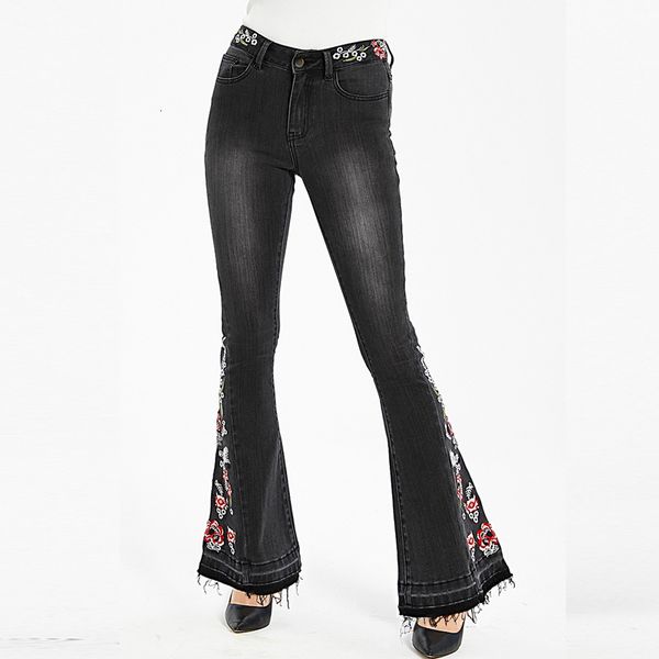 jean women stretch flare-embroidered jeans flower design wide leg boot cut denim female runway bell bottom more size, Blue
jean women stretch flare-embroidered jeans flower design wide leg boot cut denim female runway bell bottom more size, Blue