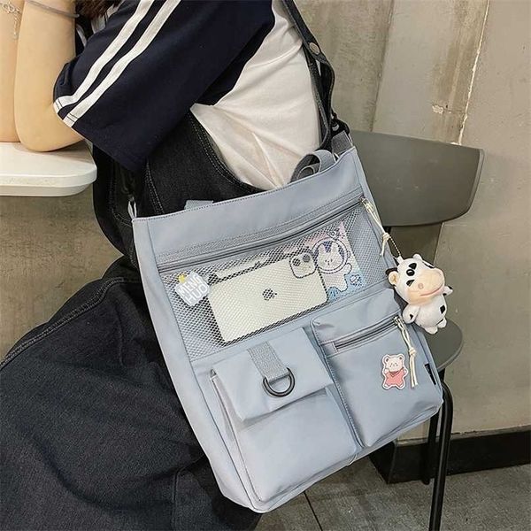 large capacity cute girl shoulder bag korean fashionable students inclined nylon waterproof handbag 211026
large capacity cute girl shoulder bag korean fashionable students inclined nylon waterproof handbag 211026
