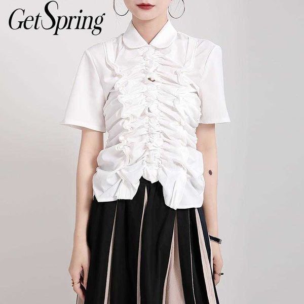 getspring women blouse irregular cotton black white women's summer blouses asymmetry patchwork short female 210601
getspring women blouse irregular cotton black white women's summer blouses asymmetry patchwork short female 210601