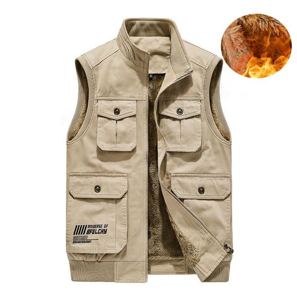 men's vests male casual fall cotton sleeveless cargo vest men multi pocket fleece streetwear pograph gilet military tactical coat, Black;white
men's vests male casual fall cotton sleeveless cargo vest men multi pocket fleece streetwear pograph gilet military tactical coat, Black;white
