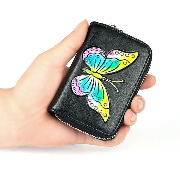 card holders mini genuine leather wallet with butterfly printing women cowhide clutch bag female coin purse, Brown;gray
card holders mini genuine leather wallet with butterfly printing women cowhide clutch bag female coin purse, Brown;gray