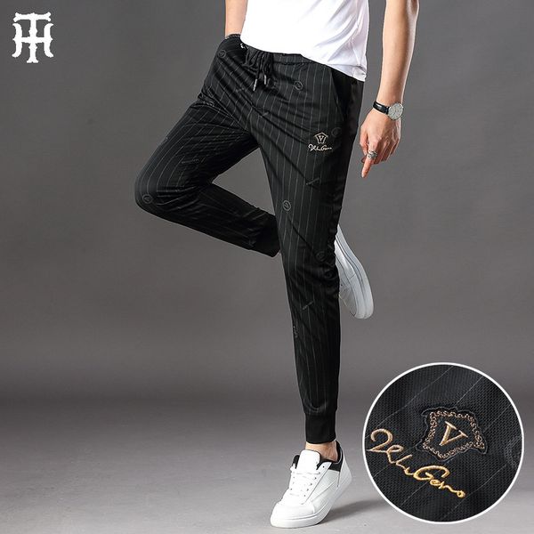 pants fashionable the sportswear men's brand v embroidery thin guard jacquard leggings casual spring and summer, Black
pants fashionable the sportswear men's brand v embroidery thin guard jacquard leggings casual spring and summer, Black