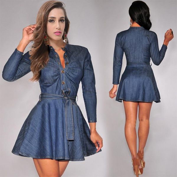 casual dresses women's denim 2021 autumn fashion vintage retro long sleeves solid color slim female dress, Black;gray
casual dresses women's denim 2021 autumn fashion vintage retro long sleeves solid color slim female dress, Black;gray
