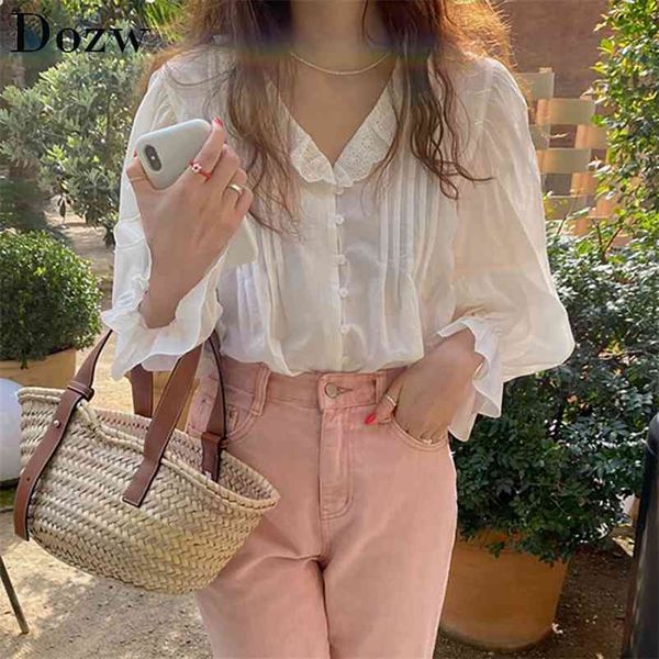 chic ruffles white blouse women v neck flare long sleeve shirt button pleated holiday beach lady blusa feminina 210515
chic ruffles white blouse women v neck flare long sleeve shirt button pleated holiday beach lady blusa feminina 210515